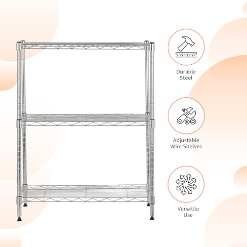 Amazon Basics 3-Shelf Adjustable Heavy Duty Steel Wire Shelving - Image 3