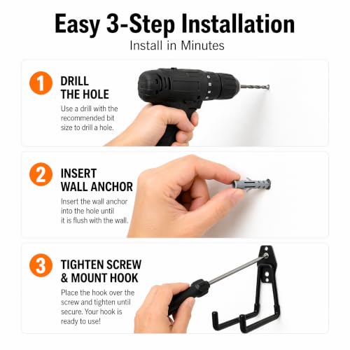 Garage Hooks, 4 Pack 7.7inch Large Square Wall Hooks | All Products - Image 8