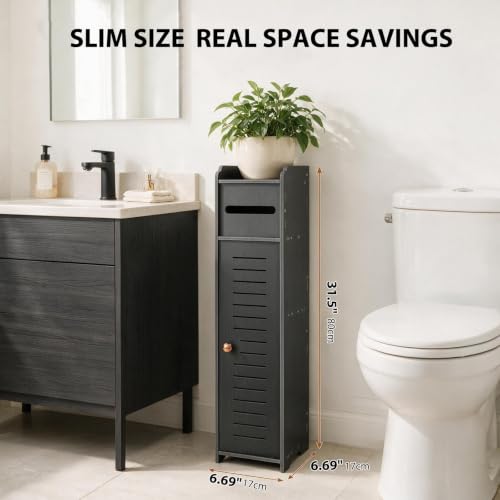 PowerKing Slim Bathroom Storage Cabinet, Toilet Paper Organizer - Image 3