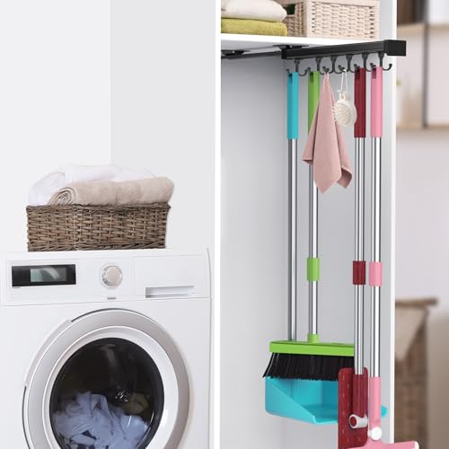 Pull Out Broom Holder With Adjustable Double Row Sliding - Image 2