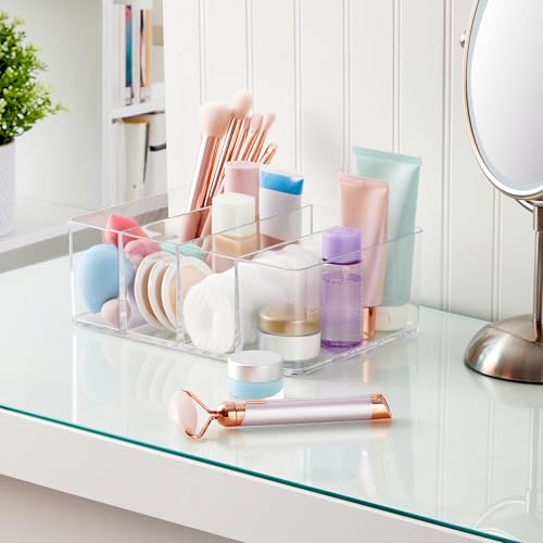 STORi 4-Compartment Clear Plastic Organizer, Rectangular Divided - Image 4