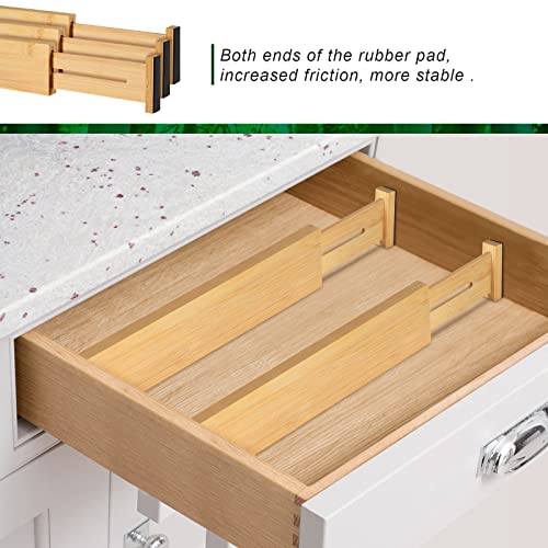 4 Pack Bamboo Drawer Dividers 2.6" High, Adjustable from 12 Inch - Image 8