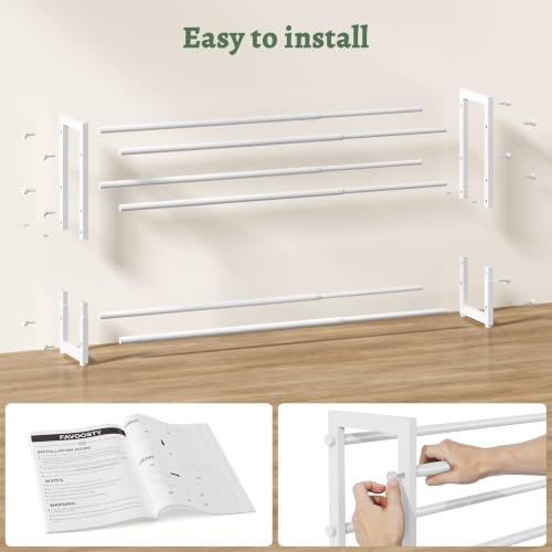 FAVOOSTY 3-Tier Expandable Shoe Rack, Adjustable Shoe Shelf - Image 7