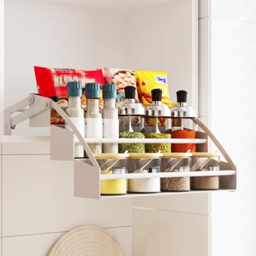 Pull Down Storage Shelf for Kitchen Upper Cabinet - Image 2