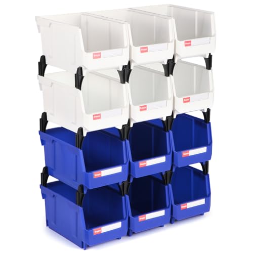 12 Packs Stackable Storage Bins, 7" x 5" x 4" Parts Bin - Image 2
