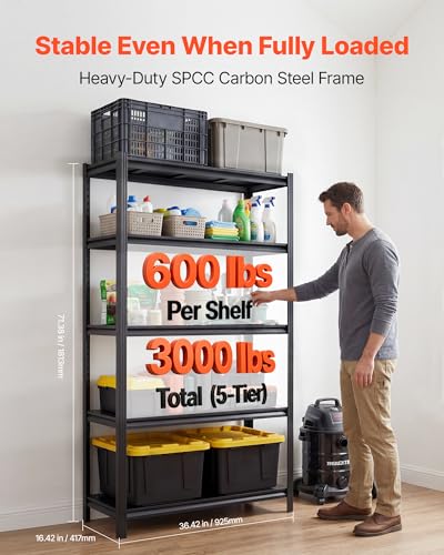 VEVOR Storage Shelves, 5-Tier Adjustable - Image 4