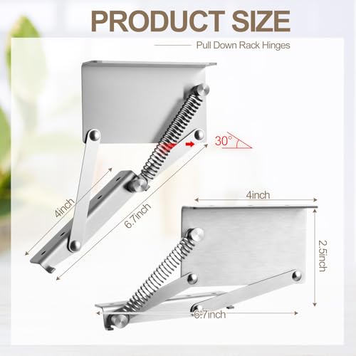 2 Pcs Pull Down Rack Hinges Under Cabinet Hinges for Spice - Image 4