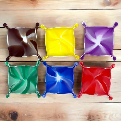 Board Game Token Trays, 6-Pack Folding Silicone Swirl Color Bowls - Image 8
