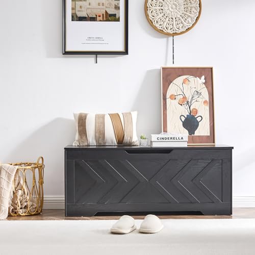 47.2” Storage Bench,Extra Large Wooden Storage Chest - Image 8