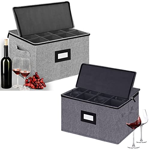 1-Pack Wine glass Storage Boxes,light gray&1-Pack Stemware - Image 2