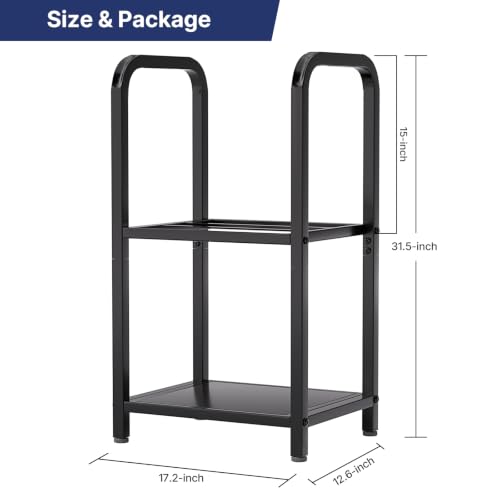 Firewood Rack Outdoor Indoor, 2-Tier Heavy Duty Metal - Image 4