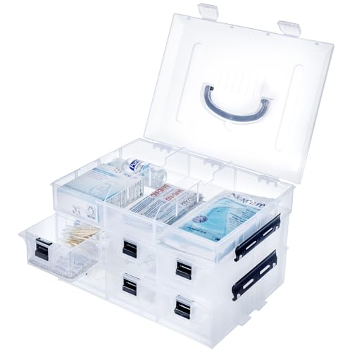 MyGift 11 Inch Clear Plastic Storage Box Container, Arts - Image 7
