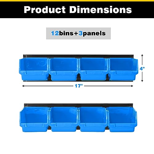 Wall Mounted Storage Bins, Plastic Hanging Storage Organizer Bins - Image 4