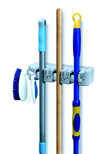 Mop & Broom organizer 3-Slots (White) - Image 2