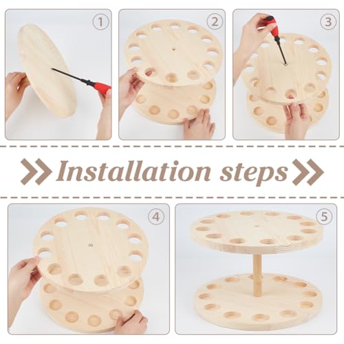 PH PandaHall Wooden Fishing Rod Holder, 12 Enlarged 38mm - Image 5