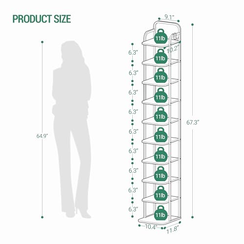 Hzuaneri Vertical Shoe Rack, Shoe Shelves, Wood Shoe | All Products - Image 3