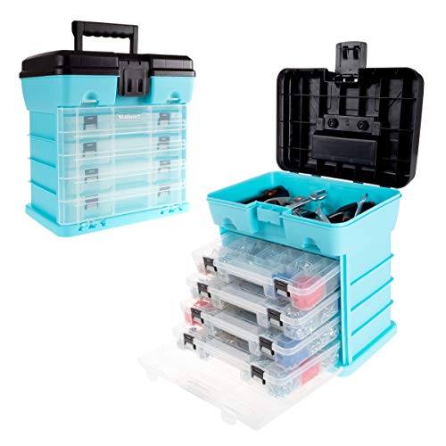 Stalwart Small Parts Organizer Box, Light Blue, 10-Inch - Image 2