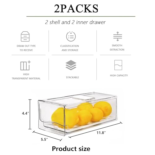 Fruit Storage Containers for Fridge with Strainer, BPA-Free - Image 3