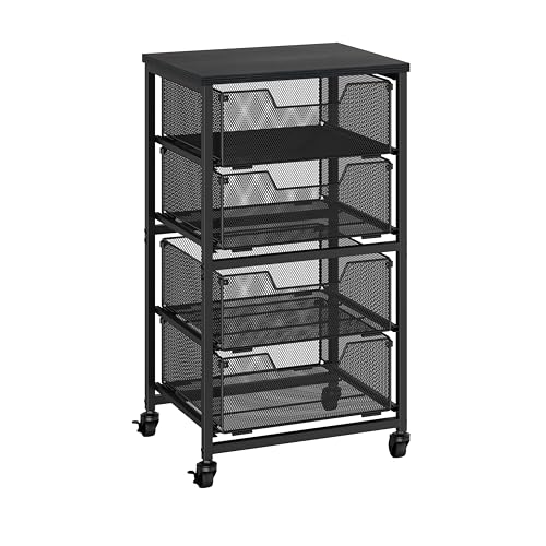 Rolling Cart with Drawers, 4-Drawer Storage Cart on Wheels - Image 2