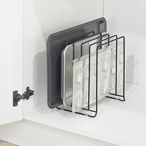 mDesign Pot Lid and Pan Rack — Metal Wire Rack for Cabinets - Image 3
