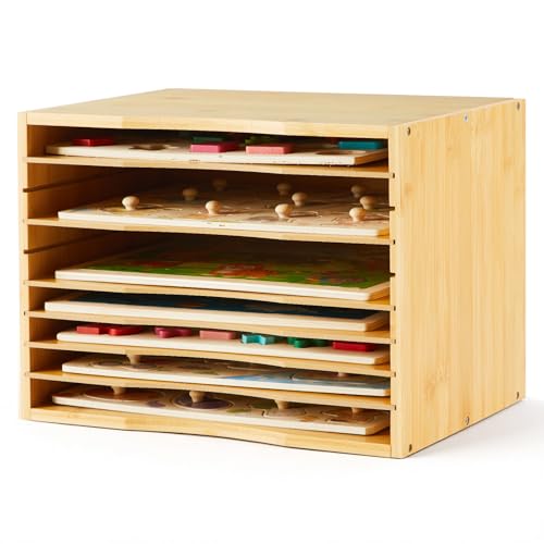 1 Pack Bamboo Puzzle Storage Rack, 7-tier - Image 2