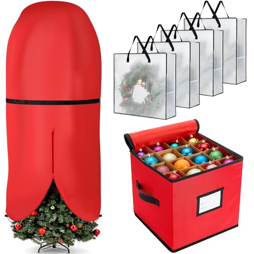 SATINIOR 6 Pcs Christmas Tree Storage Bag Set, Ornament Box - Image 2