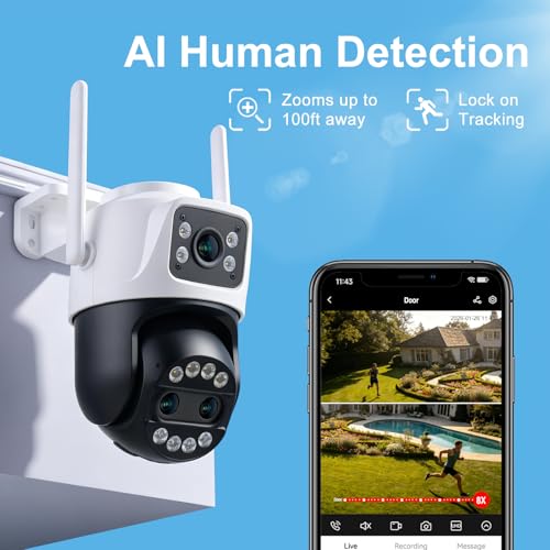 PTZ Outdoor Indoor Camera Wired 3 Lens, 32GB Local Storage - Image 6