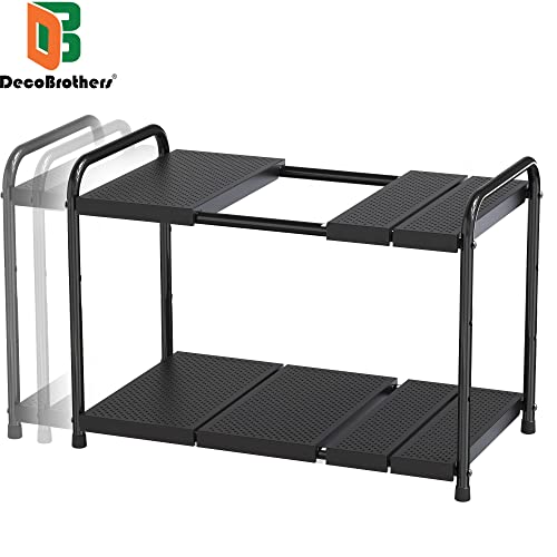 Deco Brothers Under Sink 2 Tier Expandable Shelf Organizer, Black - Image 4