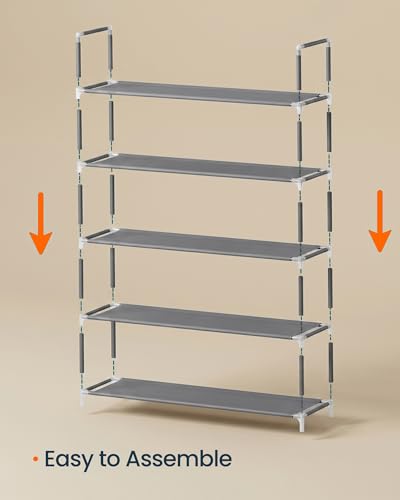 SONGMICS HOME Slim Shoe Storage Organizer, 5-Tier Metal Shoe Rack - Image 7