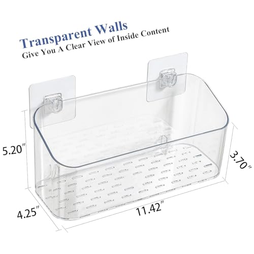 Bath Toy Storage Holder, 2 Pack Clear Bathtub Shower Caddy - Image 3