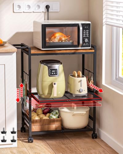 Feyejade 3-Tier Rolling Kitchen Cart with Storage, Compact Metal - Image 2