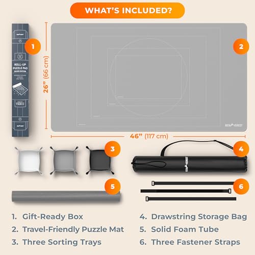 The Original Newverest Jigsaw Puzzle Mat Roll Up, Silver - Image 3