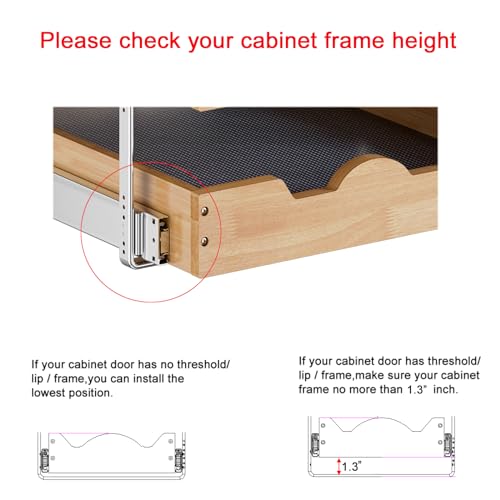 DINDON 3 Tier Pull Out Cabinet Organizer 14”W X21”D Slide - Image 7