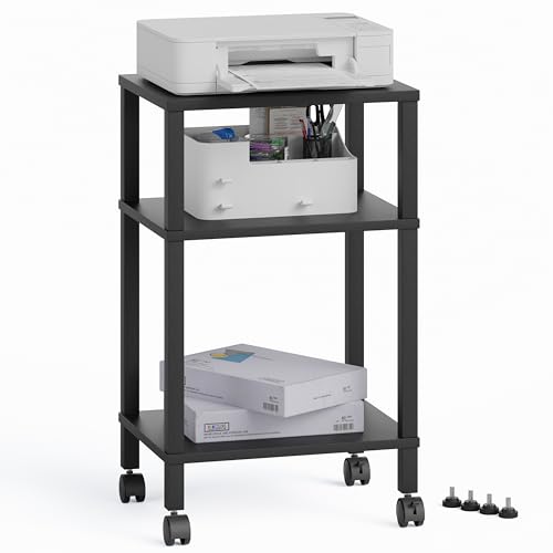 3-Tier Printer Stand with Storage, Mobile Printer Cart - Image 2