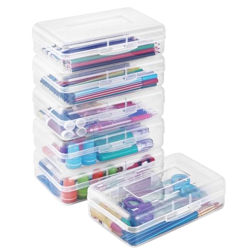 Sooez Plastic Pencil Case Box 6 Pack, Large Crayon Maker - Image 2