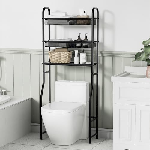3 Tier Over The Toilet Storage Shelf, Freestanding Over - Image 3