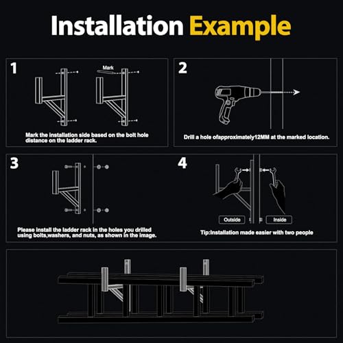 4 Rack Heavy Duty Side Mount Trailer Ladder Rack | Garage Storage - Image 7