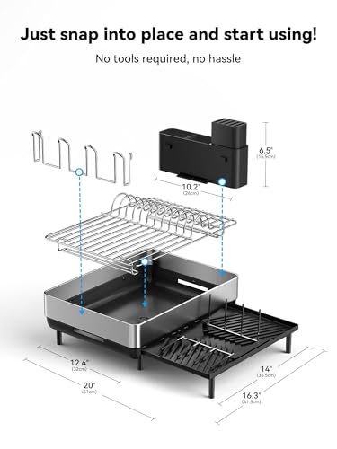 SUNLY Large Dish Drying Rack, Expandable Dish Racks for Kitchen - Image 8