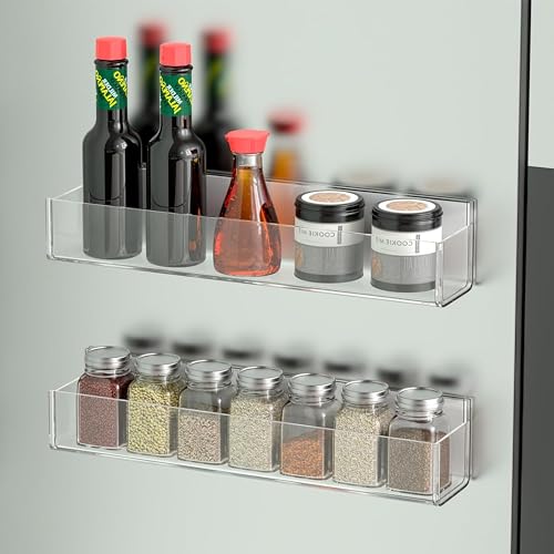 PMMASTO Adhesive Acrylic Spice Rack Organizer for Wall - Image 3