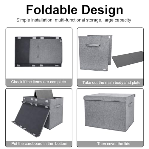 Large Toy Box Chest Storage with Lid - Collapsible Kids - Image 5
