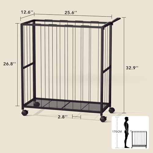 Ball Storage Bin Rolling Sports Ball Cart, Black - Image 4