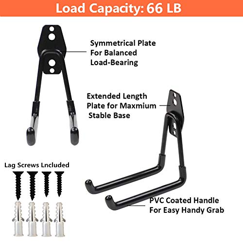 Wall Mount Heavy Duty Double Utility Tools Hooks | Garage Storage - Image 5
