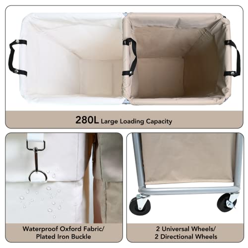 280L Laundry Laundry Hamper 2 Section, Large Laundry - Image 7
