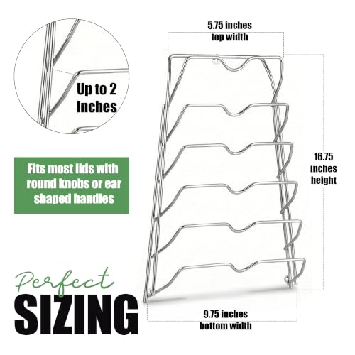 Evelots 6-Tier Pot Lid Organizer for Cabinet Door or Pantry Wall - Image 5