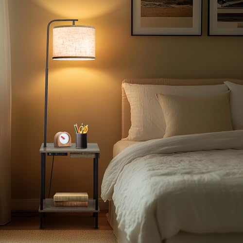 EOEYYOYB Floor Lamp with Table & Drawers, End Table Lamp with USB - Image 8