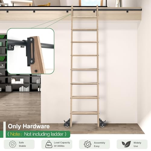 20FT Telescopic Hook-on Sliding Library Ladder Hardware - Image 7