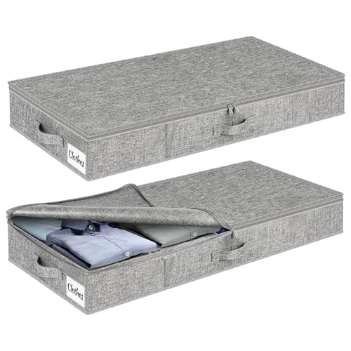 Under Bed Storage Container Bins 2 Pack, 4 Inch Thin Low Profile - Image 2