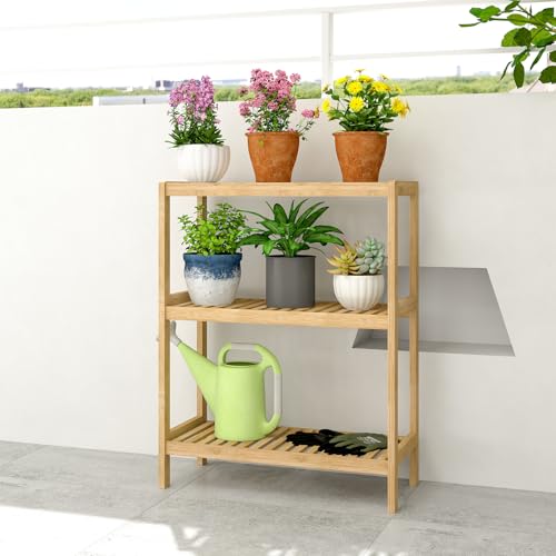 Bamboo Bathroom Shelf, Multifunctional Storage Shelf, 3-Tier - Image 7