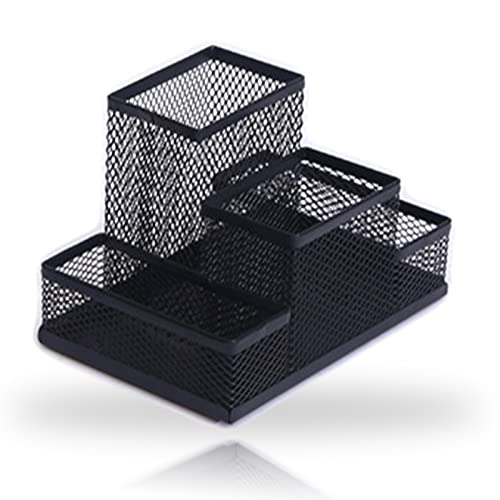 Desk Organizer Desktop Mesh Pen Pencil Holder Caddy with 4 - Image 2