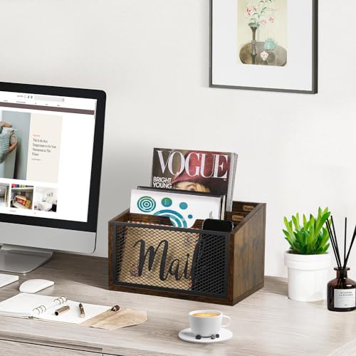 YINMIT Mail Organizer Countertop, 3-Slot Mail Holder for Desk - Image 3